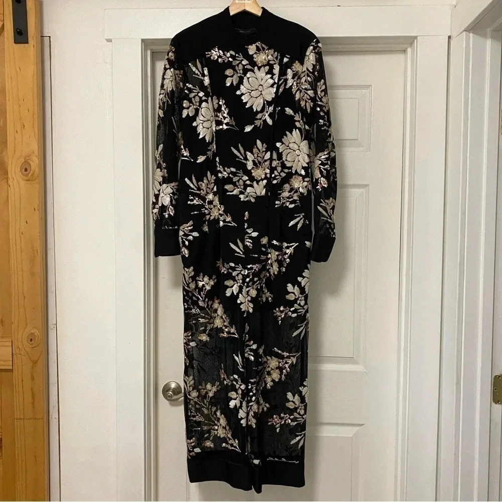 NWT BCBGMaxAzaria Floral Sequin Embroidered Jumpsuit